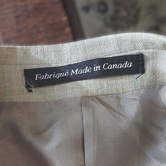 Vtg Guy Laroche "Charles" natural tone wool-linen blend sport coat - Picture 4 of 14